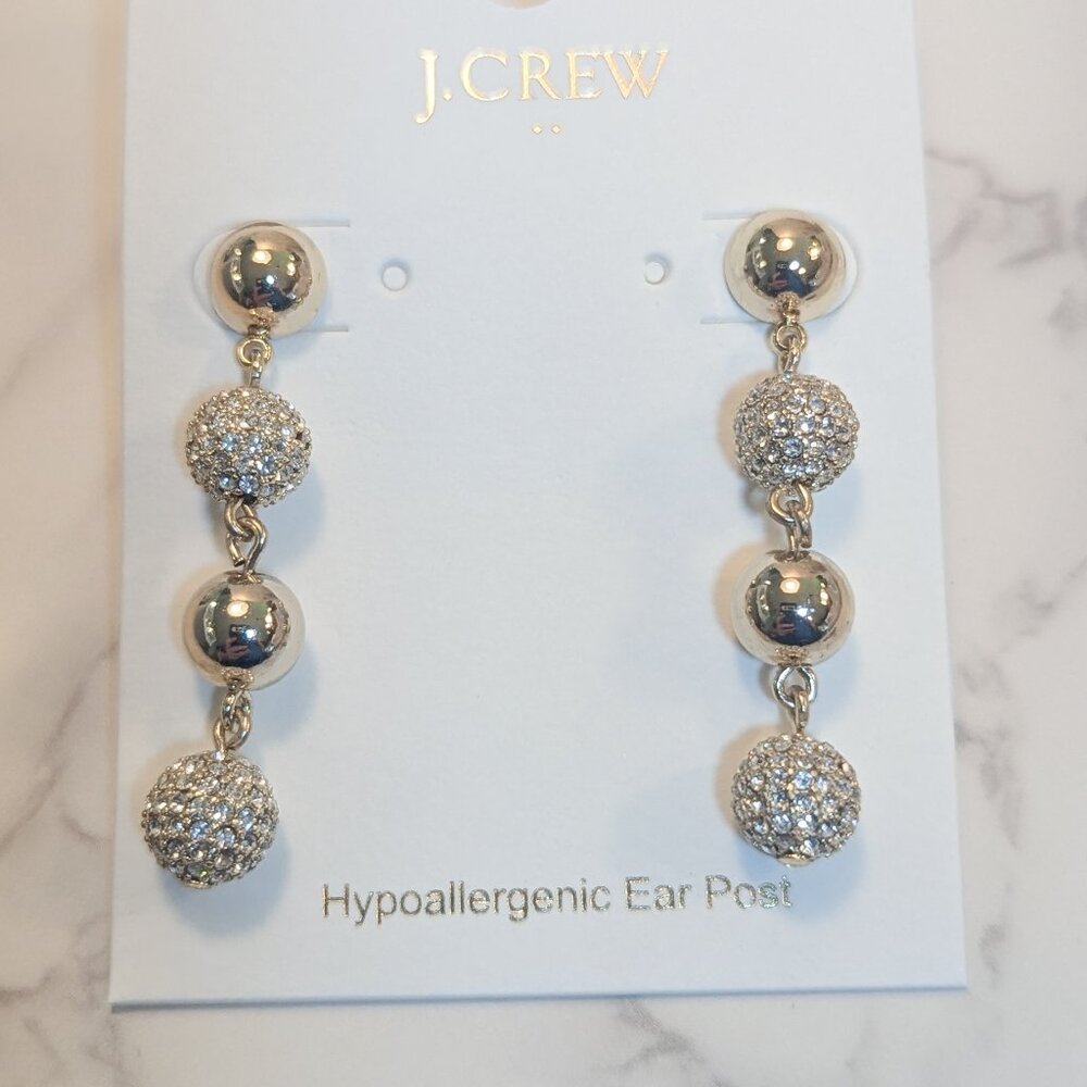 J.Crew Factory Gold Drop Bauble Earrings